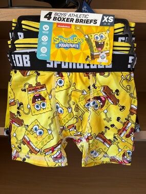 ✨$9✨NWT•4-Pack Boys Athletic Boxer Briefs | SpongeBob SquarePants | XS (4/5)